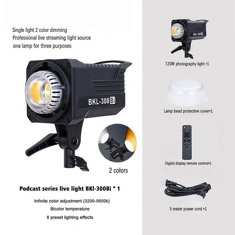 Glanfen Professional Photography Studio Light,120W 2700-6500K Professional Audio Photographic Lighting COB Led Video Light for Photo/Video/Live Streaming - Image 3