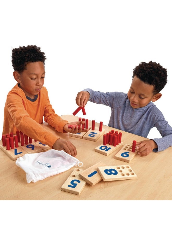 Excellerations Peg Number Board, Included: 10 Rubberwood Boards + 55 Wood Pegs + Storage Bag, Montessori Math Materials, Learning Manipulatives, Counting for Kids, Reggio Emilia Classroom Essentials - Image 5
