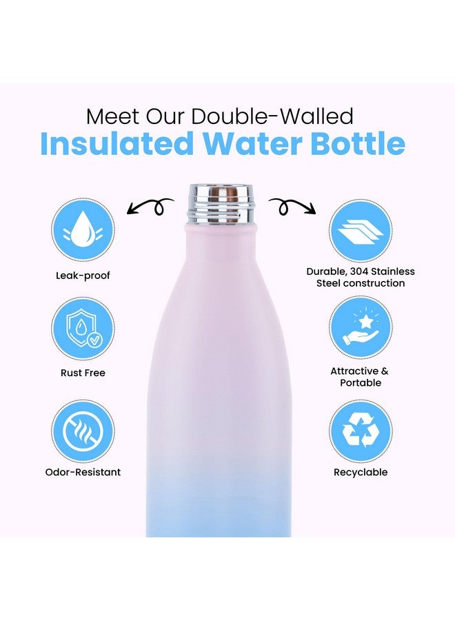 Speedex Thermos Bottle - 1000 ML Vacuum Insulated Stainless Steel for Kids, Men, Women - Thermosteel Bottle Ideal for School, Office, Travel Flask for Hot & Cold Beverages - Dual Pink Blue Colour - Image 3