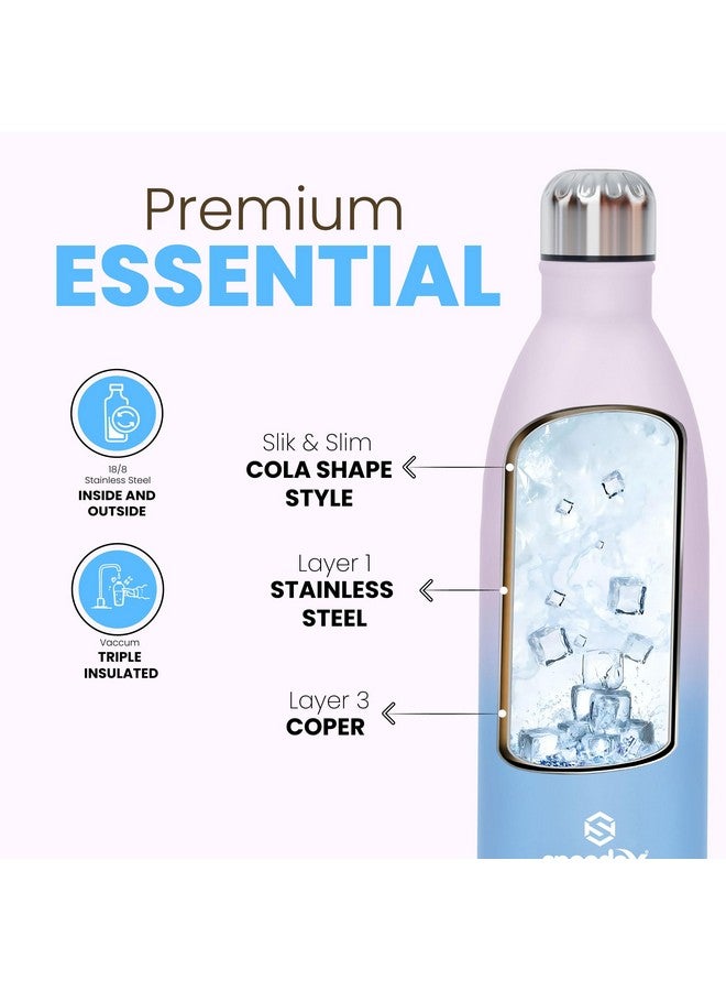 Speedex Thermos Bottle - 1000 ML Vacuum Insulated Stainless Steel for Kids, Men, Women - Thermosteel Bottle Ideal for School, Office, Travel Flask for Hot & Cold Beverages - Dual Pink Blue Colour - Image 5