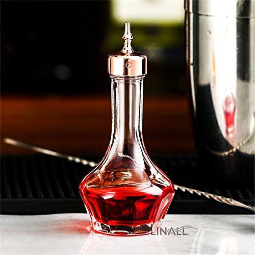 LINALL Bitters Bottle - Glass with Stainless Steel Dasher Top 50ml Professional Bar Tool for Making Craft Cocktails and the Perfect Whiskey DSBT0001 (Copper) - Image 4