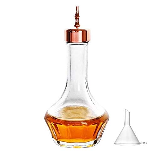 LINALL Bitters Bottle - Glass with Stainless Steel Dasher Top 50ml Professional Bar Tool for Making Craft Cocktails and the Perfect Whiskey DSBT0001 (Copper) - Image 1