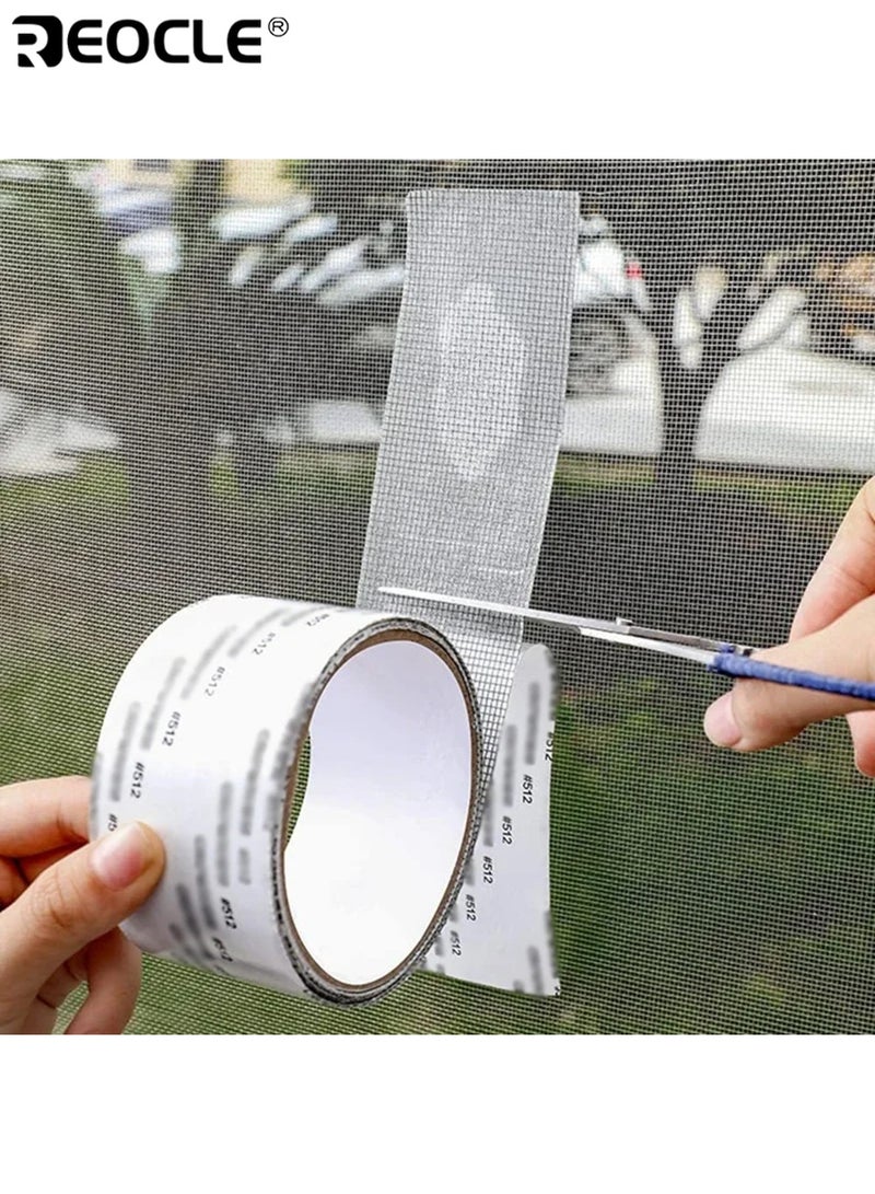 REOCLE 3PCS Anti-Mosquito Mesh Repair Tape Waterproof Self-Adhesive Patch Strong Bond Fiberglass Material for Dorm Screens Curtains Window Door Screen Tear 2M Roll Easy to Apply Long-Lasting Weather-Resistant Suitable for Home Camping Tent Screen Repair - Image 2