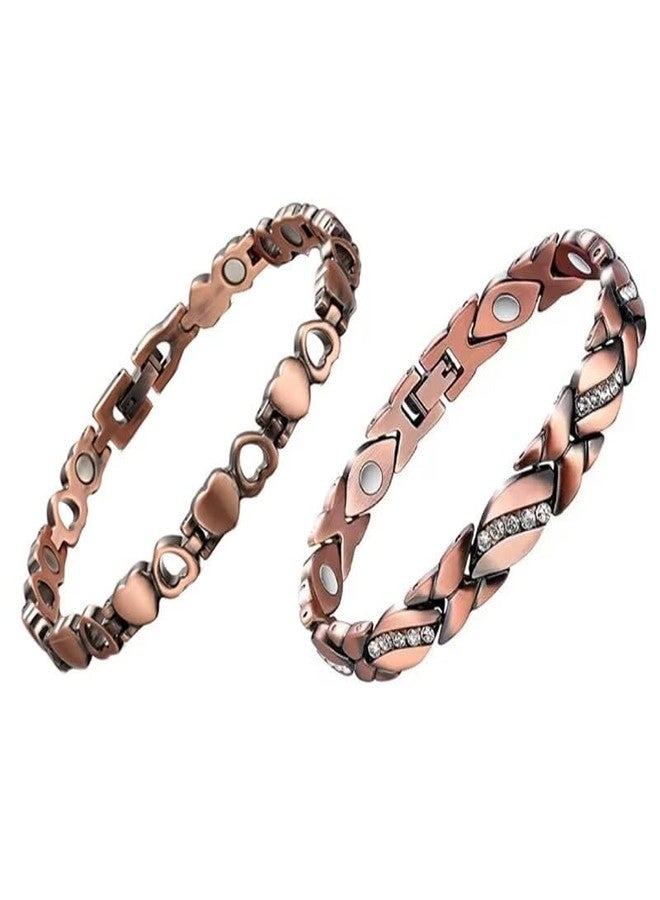 Blue Drop Copper Bracelets For Men Women Love Heart Adjustable Bracelet Jewelry Gifts - Image 1
