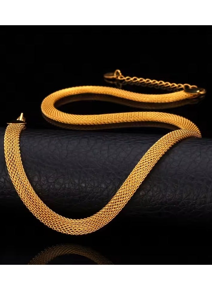 DubaiGallery Stainless Steel Gold Color Necklace Chains High Quality Figaro 6MM - Image 2