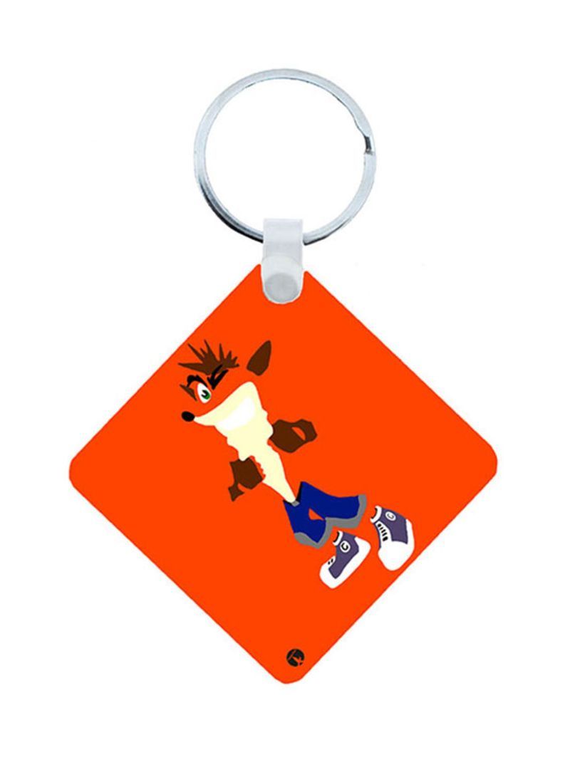 Video Game Crash Wooden Keychain