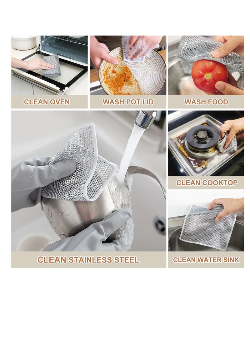 Generic Non-Scratch Multi-Functional Wire Dish Scrubber, Steel Wire Dish Cleaning Towel, Multi-Purpose Wire Cloth for Wet and Dry Cleaning, Scrubbing and Cleaning Dishes, Sinks, Stovetops (6pcs)  - Image 4
