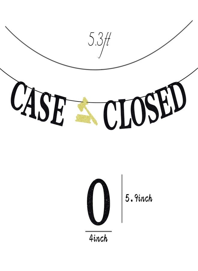 Hotmoon Case Closed Banner - Congrats Lawyer/Born to Argue/Passed The Bar - Law School Survivor Graduation Party Decorations Supplies, Black Glitter - Image 5