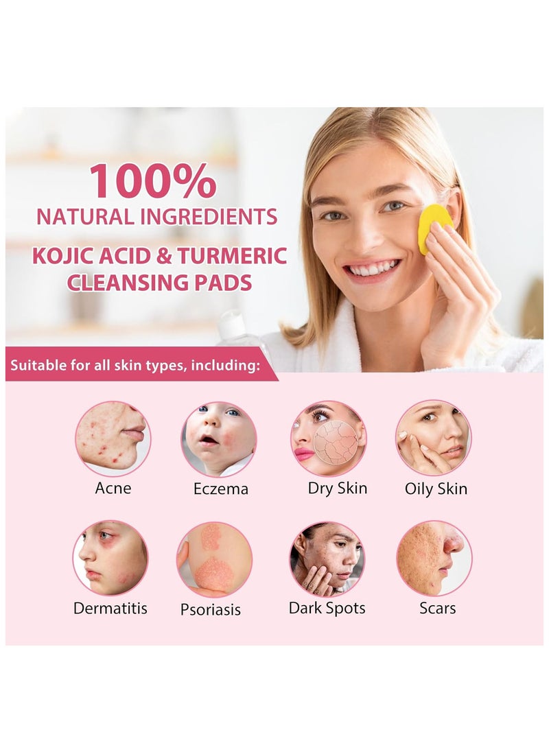 ELBBUB Turmeric Cleansing Pads (40 pcs) For Dark Spots, Kojic Acid And Turmeric Cleansing Pads Helps Balance Skin Oil And Water, Fade Spots, Remove Excess Keratin From The Body'S Skin  - Image 4