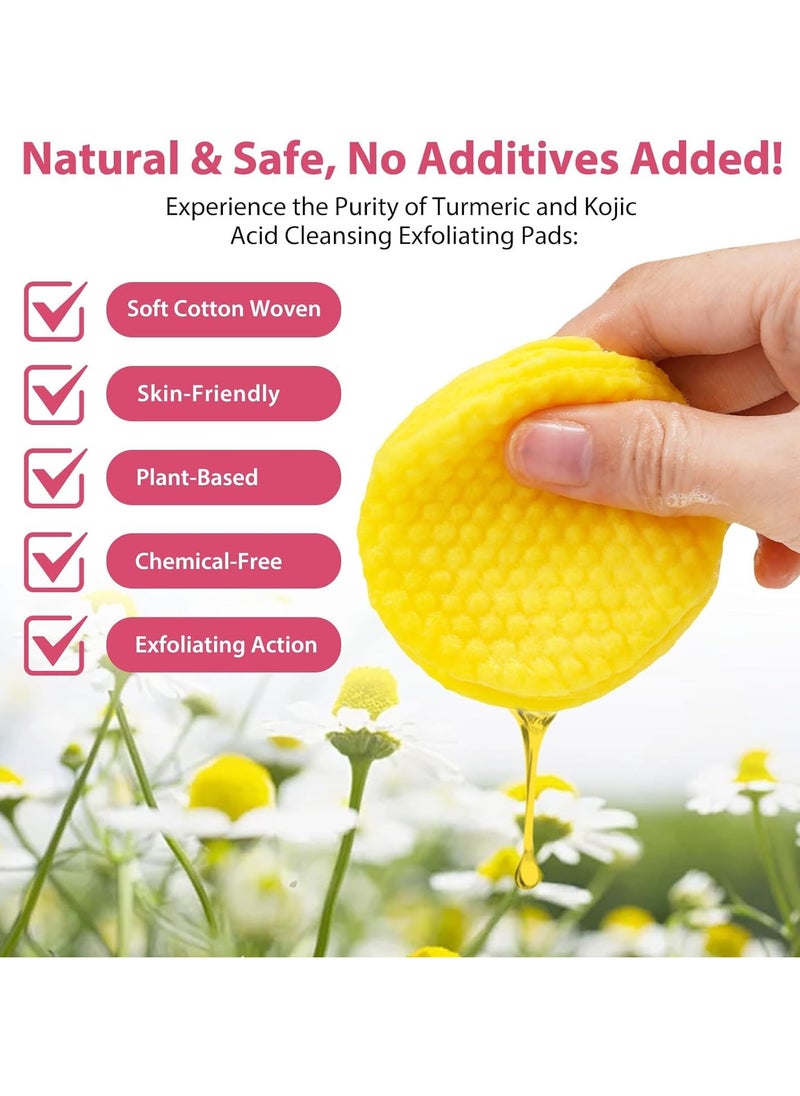 ELBBUB Turmeric Cleansing Pads (40 pcs) For Dark Spots, Kojic Acid And Turmeric Cleansing Pads Helps Balance Skin Oil And Water, Fade Spots, Remove Excess Keratin From The Body'S Skin  - Image 3