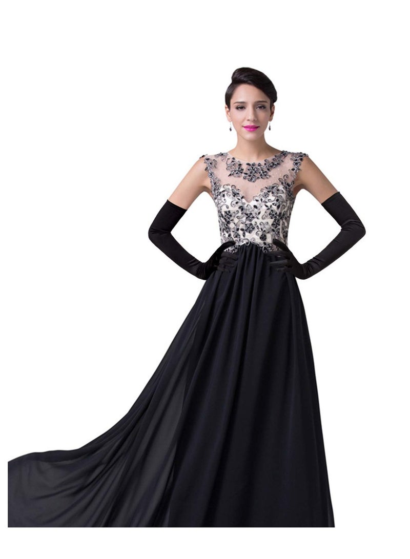 KASTWAVE Satin Opera Gloves, Formal Bridal Banquet Party Wedding Opera Mitten - Image 5