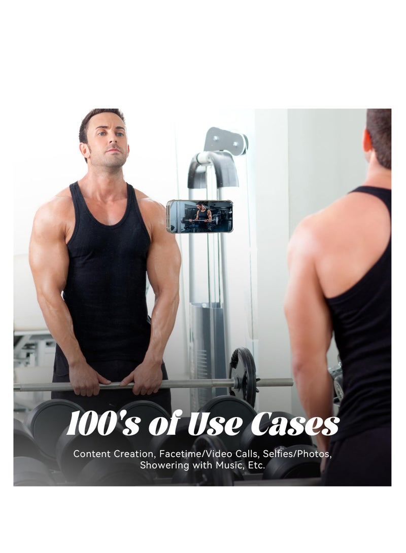 Excefore Silicone Suction Phone Case Mount, 3 Pcs Non-Slip Adhesive Phone Holder for Selfies and Videos, Hands-Free Phone Sticky Grip, Silicon Adhesive Sticky Stand for iPhone and Android, White - Image 4