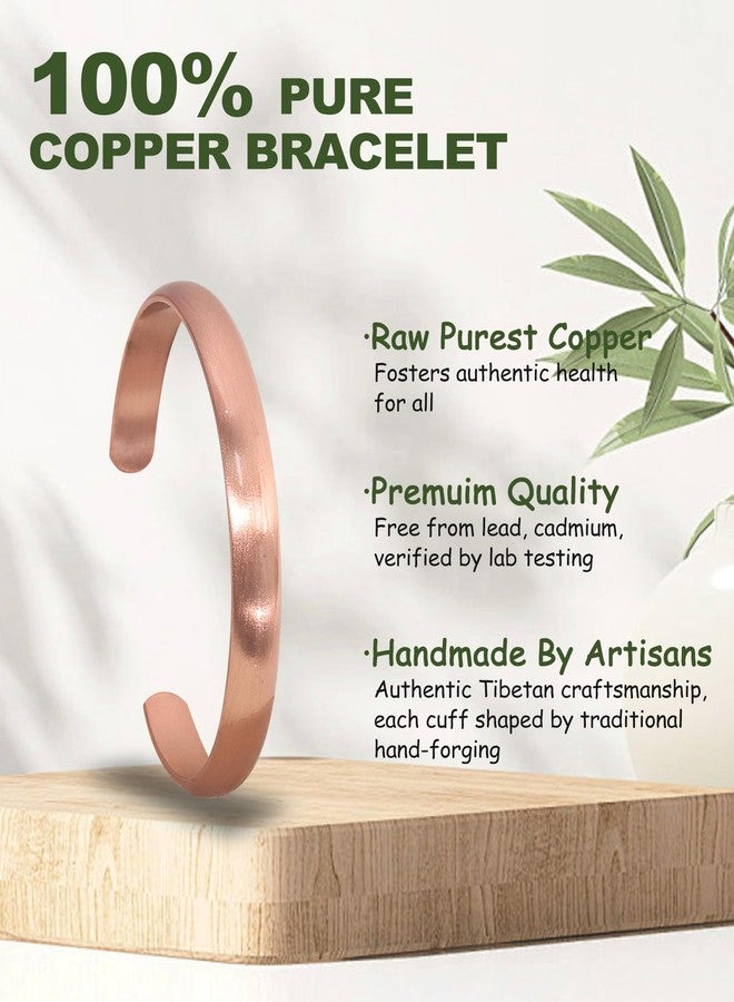 MagEnergy Copper Bracelet for Men Women, 100% Real Copper Tibetan Cuff Bangle, Pure, Raw Handmade Mens & Womens Pulsera de Cobre - Image 2