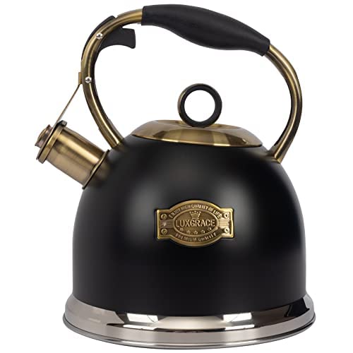 LUXGRACE Tea Kettle -3.0 Quart Tea Kettles Stovetop Whistling Teapot Stainless Steel Tea Pots for Stove Top Whistle Tea Pot - Image 1