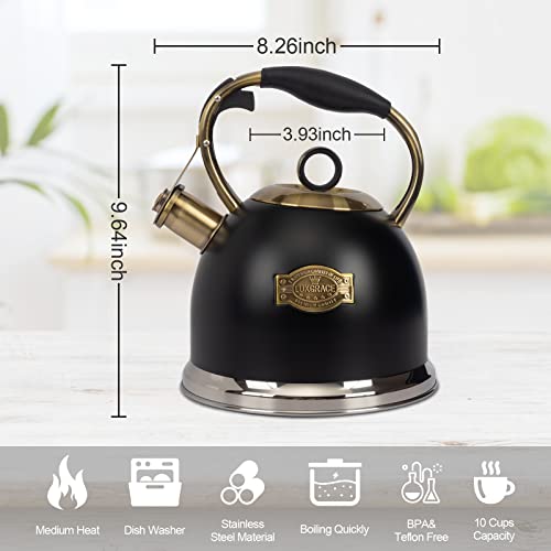 LUXGRACE Tea Kettle -3.0 Quart Tea Kettles Stovetop Whistling Teapot Stainless Steel Tea Pots for Stove Top Whistle Tea Pot - Image 5