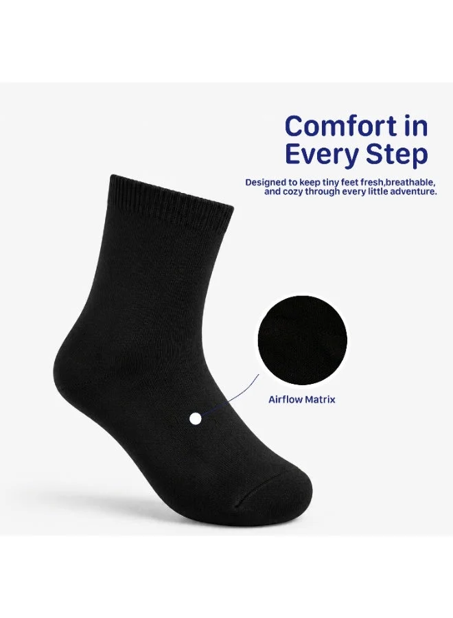 Luay black LUAY Kids Cotton Rich School Socks | Unisex Ankle Length Socks for Boys & Girls | Soft Breathable Stretch Socks | Everyday School & Casual Wear  | Best Price UAE