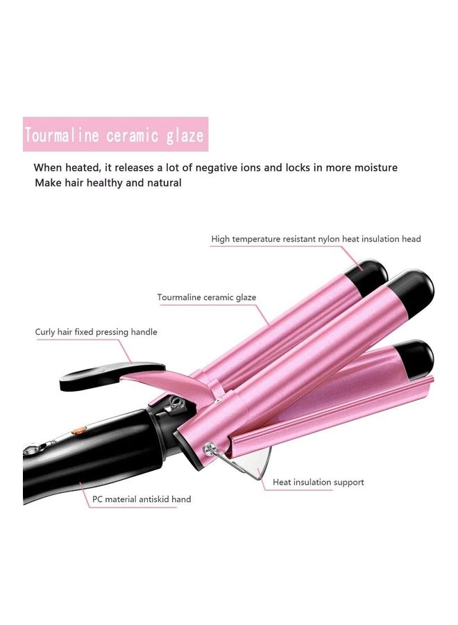 NIBEMINENT 3 Barrel Hair Curler Pink/Black - Image 4