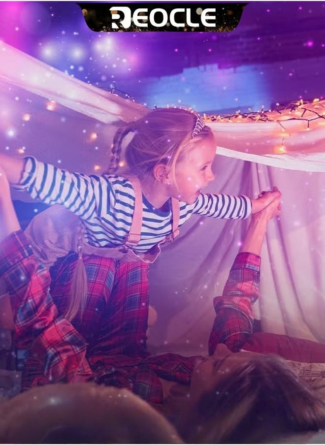 جهاز عرض النجوم المجرة 3 في 1 مصباح ليلي 10 ألوان مزود بمؤقت للتحكم عن بعد ومكبر صوت بلوتوث وضوضاء بيضاء مناسبة كديكورات في غرفة الألعاب وغرفة النوم والمسرح المنزلي والسقف
