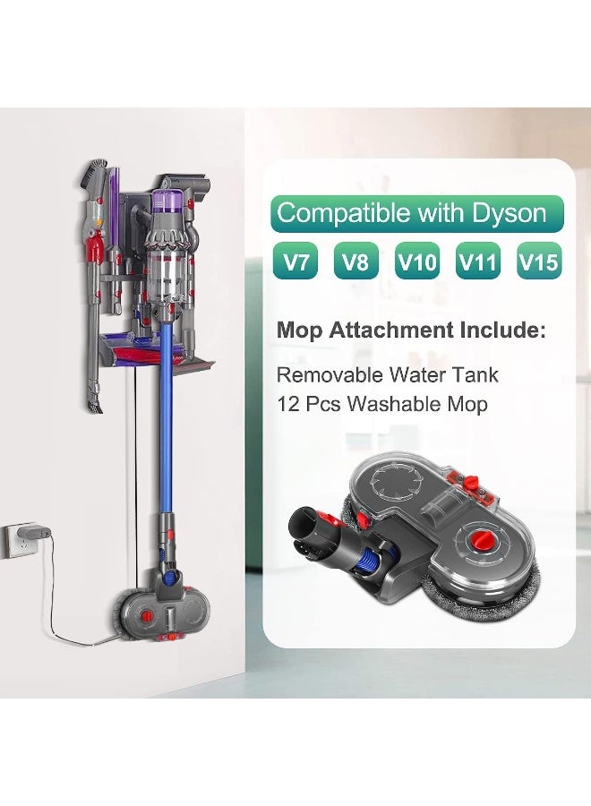 رأس ممسحة جاجاديال لمكانس دايسون V15 و V11 و V10 و V8 و V7، ملحق ممسحة كهربائية مع خزان ماء قابل للفصل و 12 وسادة ممسحة قابلة لإعادة الاستخدام - Image 2