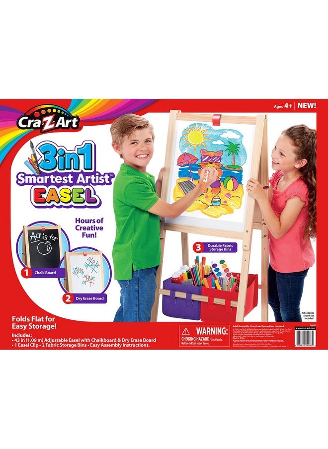 Cra-Z-Art - 3In1 Smartest Artist Standing Easel Chalk Board Dry Erase Board And Storage - Image 1