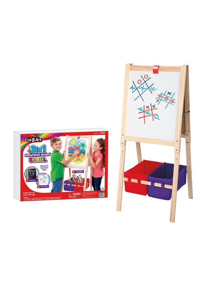 Cra-Z-Art - 3In1 Smartest Artist Standing Easel Chalk Board Dry Erase Board And Storage - Image 1