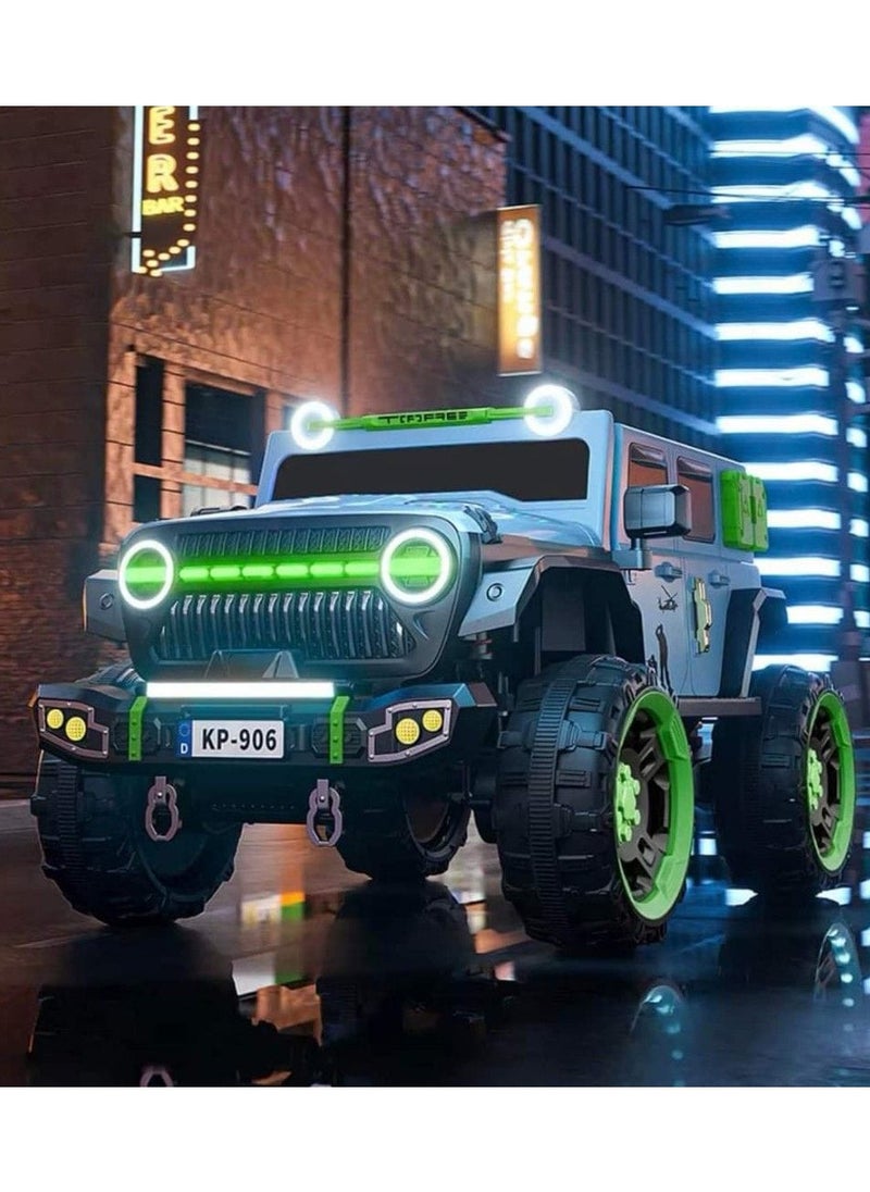null - Electric ride-on car for children, a car 2024 that dazzles with its colors and wonderful design, a new 4×4 car (gray) - Image 1