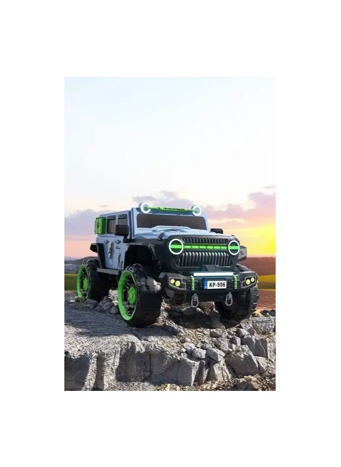 null - Electric ride-on car for children, a car 2024 that dazzles with its colors and wonderful design, a new 4×4 car (gray) - Image 1