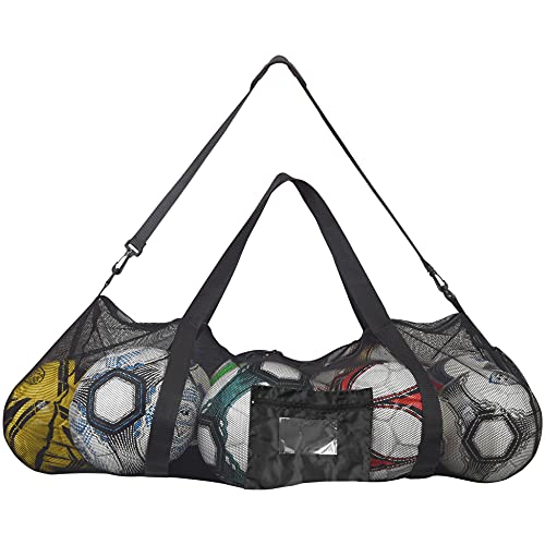 Athllete Extra-Large Heavy-Duty Soccer Ball Bag (34” X 24”) with Comfortable Shoulder Straps - High Capacity Mesh Ball Bag for Sports and Training - Image 2