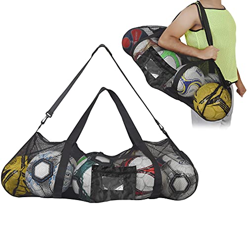 Athllete Extra-Large Heavy-Duty Soccer Ball Bag (34” X 24”) with Comfortable Shoulder Straps - High Capacity Mesh Ball Bag for Sports and Training - Image 1