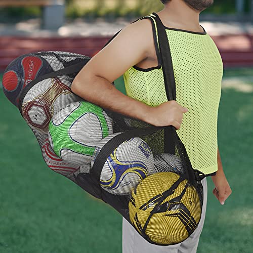 Athllete Extra-Large Heavy-Duty Soccer Ball Bag (34” X 24”) with Comfortable Shoulder Straps - High Capacity Mesh Ball Bag for Sports and Training - Image 4