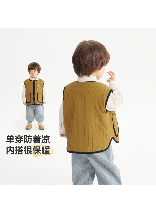 G Quilted Cotton] Baby Vest Autumn Winter Style Boys' Vest Thickened Warm Top 25 New Style Girls' - Image 4