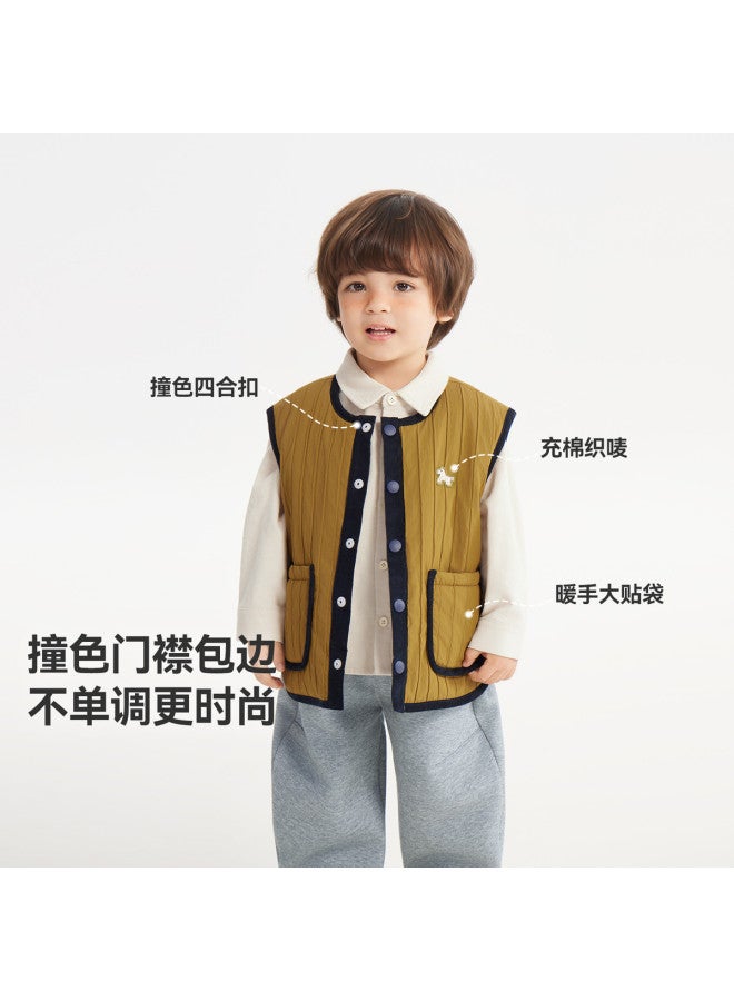G Quilted Cotton] Baby Vest Autumn Winter Style Boys' Vest Thickened Warm Top 25 New Style Girls' - Image 5