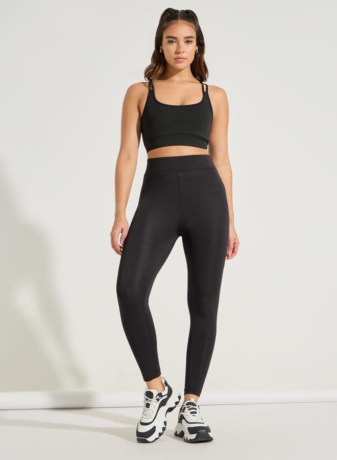 ستايلي اكتيف مجموعة من 2 ليقنز اساسي بخصر عريض - Image 4