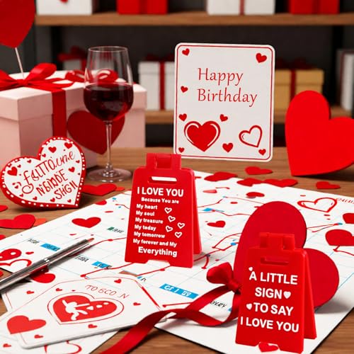 MAKIOTEKO 3D Mini Sign Valentine's Decoration Anniversary Present, Romantic Red A Little Sign To Say I Love You Sign Plaque Perfect Gifts for Her Wife Girlfriend Valentines Anniversary Wedding - Image 4