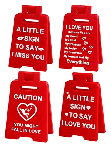 MAKIOTEKO 3D Mini Sign Valentine's Decoration Anniversary Present, Romantic Red A Little Sign To Say I Love You Sign Plaque Perfect Gifts for Her Wife Girlfriend Valentines Anniversary Wedding - Image 1