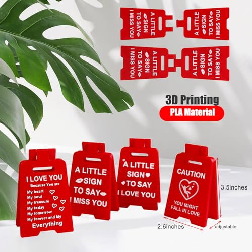 MAKIOTEKO 3D Mini Sign Valentine's Decoration Anniversary Present, Romantic Red A Little Sign To Say I Love You Sign Plaque Perfect Gifts for Her Wife Girlfriend Valentines Anniversary Wedding - Image 2
