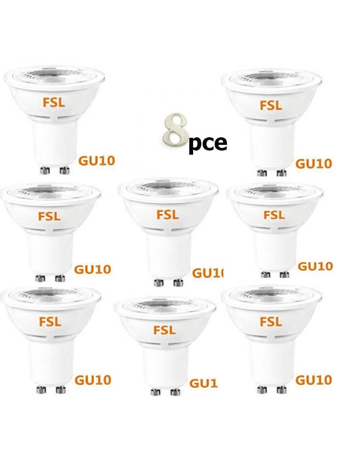 FSL LED light bulb, 6 watts, 8 bulbs, designed to provide warm white light.