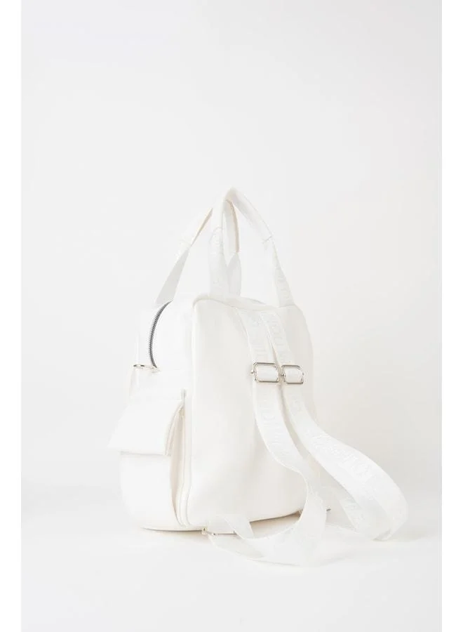 Vivaq Women's Swan White Multi-Pocket Zippered & Covered Adjustable Strap Travel & Daily Backpack.