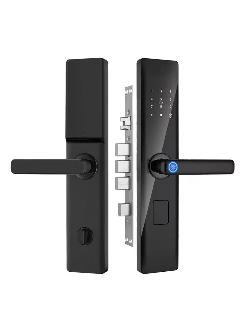 YASUCISS Smart Door Lock for Front Door,Bluetooth and WiFi 2in1 Smart Lock with Reversible Handle,Fingerprint, Password, Key, APP Remote Control,GCC Version with 6068Mortise - Image 1