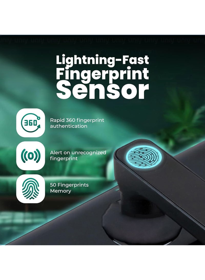 YASUCISS Smart Door Lock for Front Door,Bluetooth and WiFi 2in1 Smart Lock with Reversible Handle,Fingerprint, Password, Key, APP Remote Control,GCC Version with 6068Mortise - Image 3