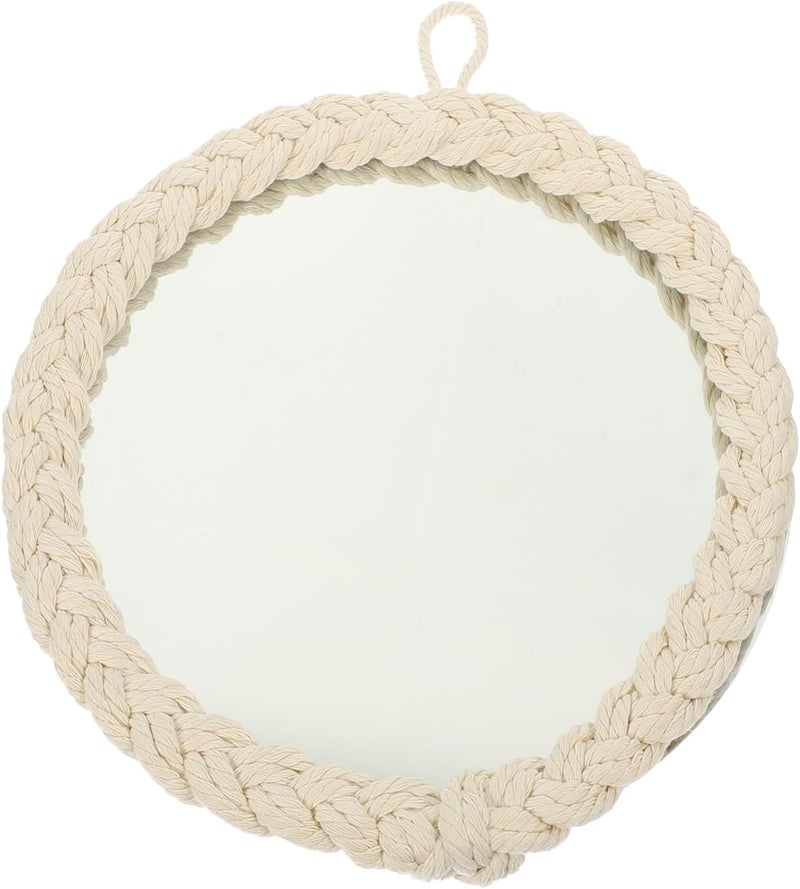 ABOOFAN Decorative Macrame Wall Mirror Unique Woven Design for Living Bedroom Decor Artistic Home Accent Versatile Wall Pendant Present for Friends and Family - Image 1