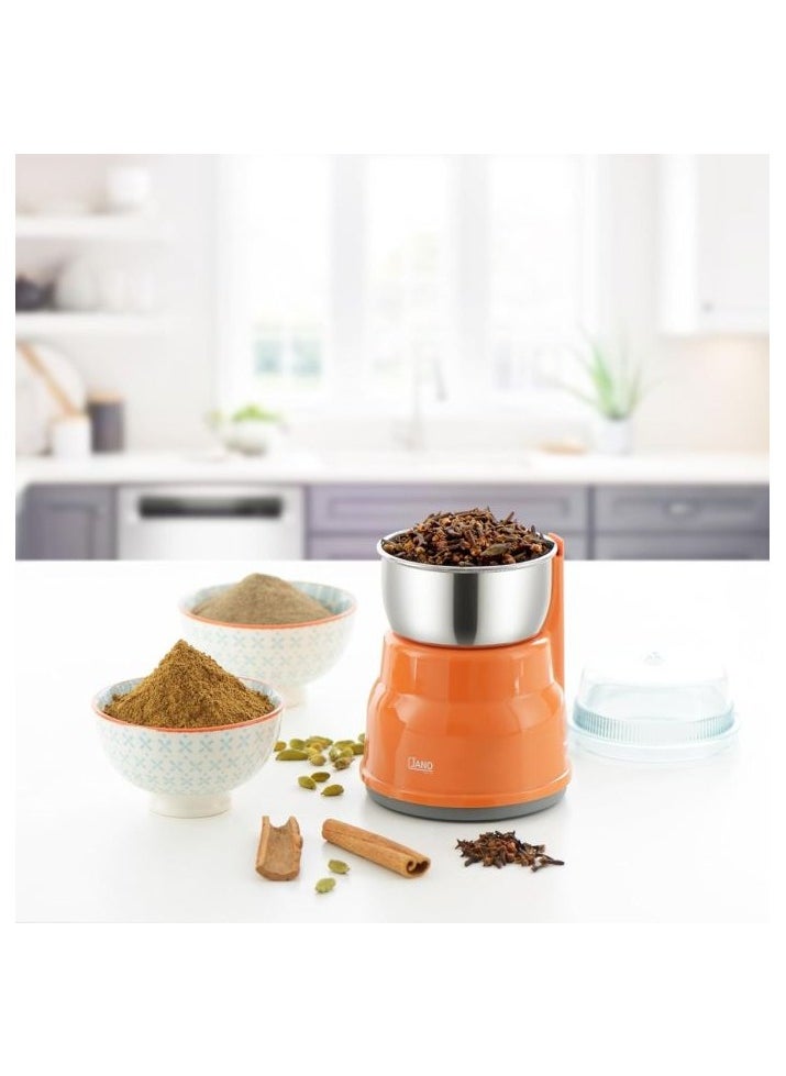 Alsaif home Jano coffee grinder 60 grams, 160 watts, orange color  - Image 2