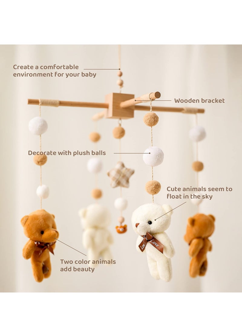 Adorable Bear Baby Crib Mobile with Rotating Toys, Macrame Tassels and Soothing Accessories for Bassinet, Perfect Boho Nursery Decor for Boys and Girls - Image 3