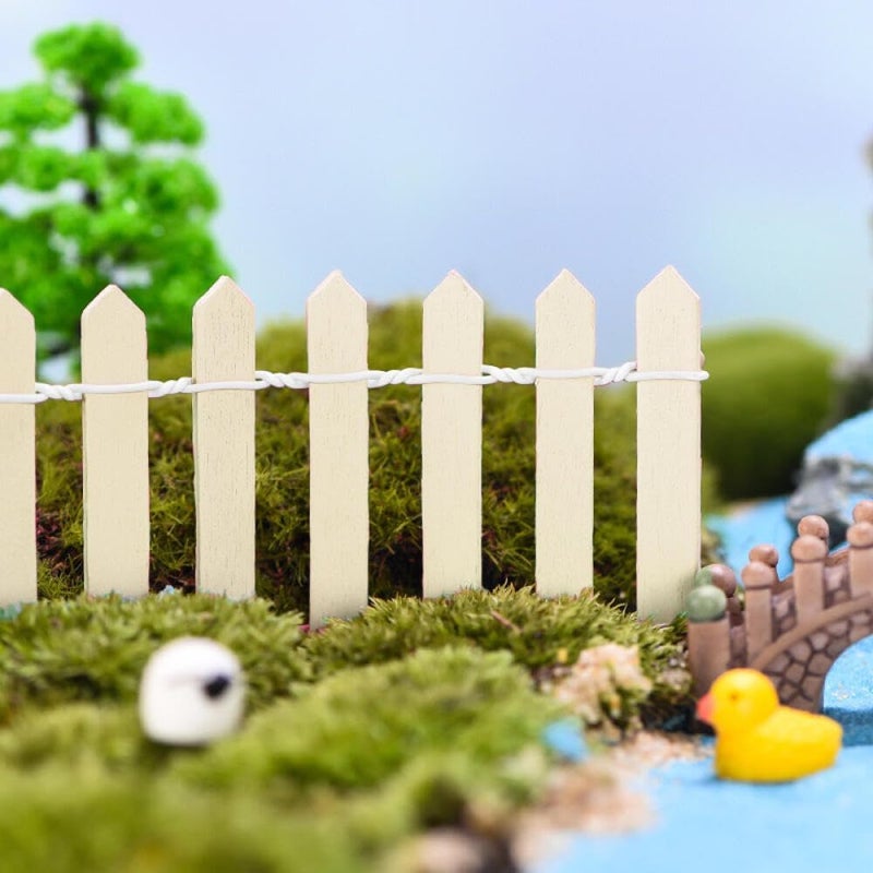 Goodern Miniature Wooden Fence,2 Pack 90*5CM Small Picket Fence Decorative Garden Fence Miniature Wood Picket Fence Mini Ornament for DIY Fairy Garden Micro Landscape Dollhouse Flower Pot Decor-Beige - Image 2