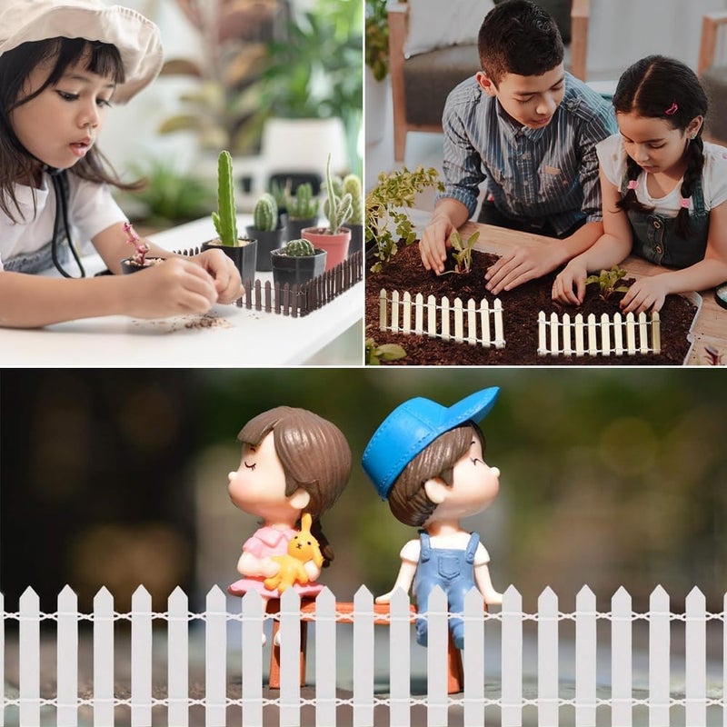 Goodern Miniature Wooden Fence,2 Pack 90*5CM Small Picket Fence Decorative Garden Fence Miniature Wood Picket Fence Mini Ornament for DIY Fairy Garden Micro Landscape Dollhouse Flower Pot Decor-Beige - Image 4