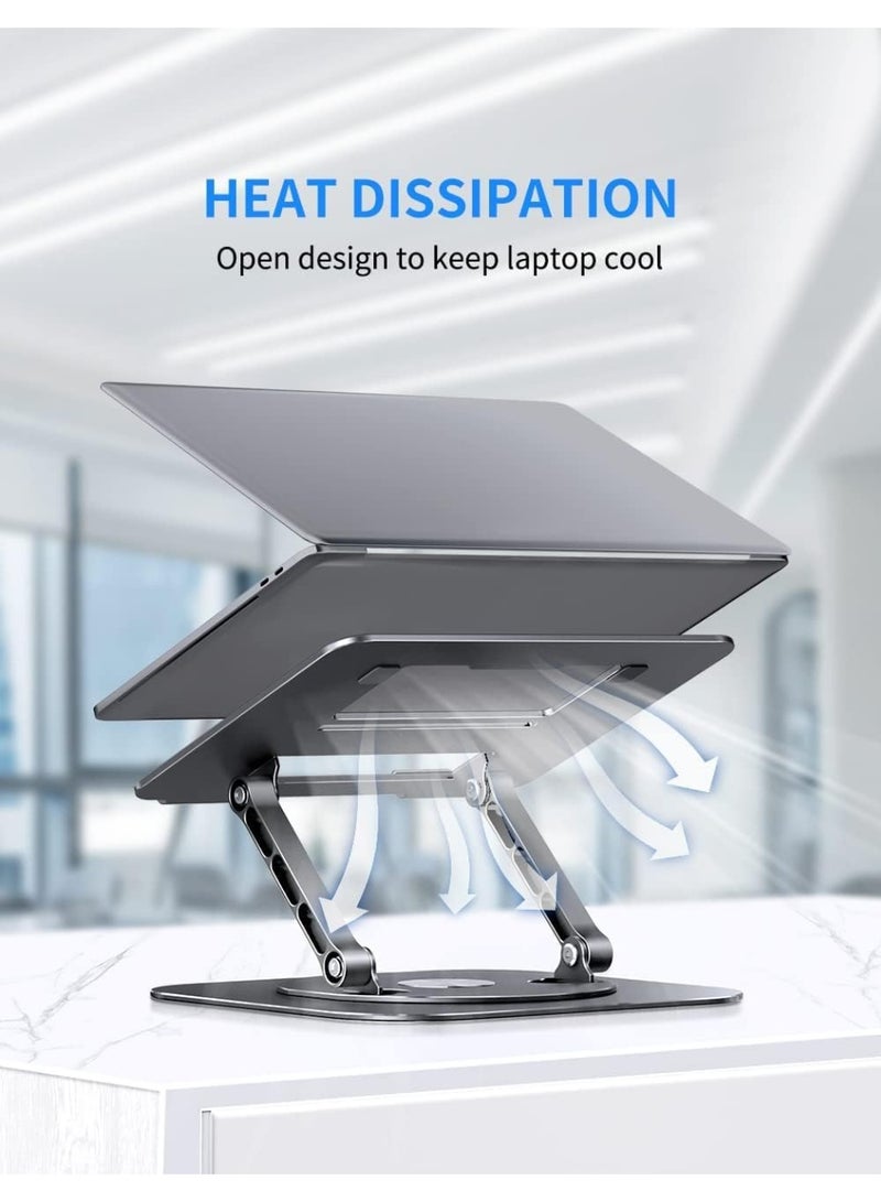 Adjustable Laptop Stand with 360° Rotating Base – Ergonomic Foldable Laptop Holder for Notebooks up to 16 Inches – Ideal for Office Use - Image 2