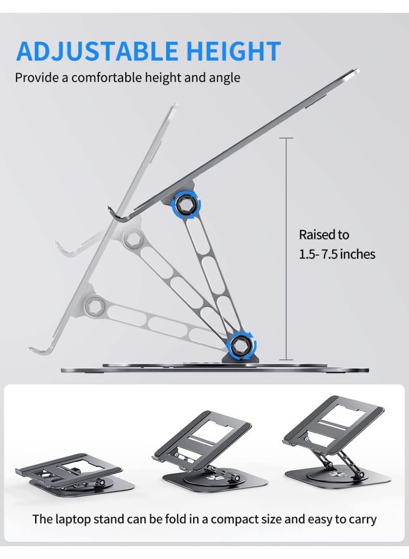 Adjustable Laptop Stand with 360° Rotating Base – Ergonomic Foldable Laptop Holder for Notebooks up to 16 Inches – Ideal for Office Use - Image 4