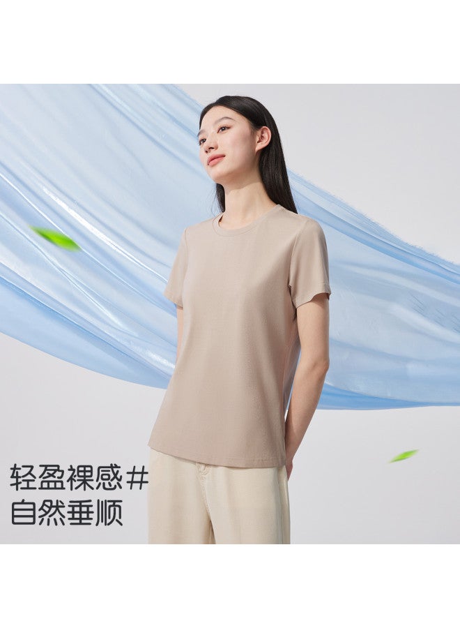 MIIOW Autumn Women'S Short-Sleeved Base Layer Skin-Friendly T-Shirt, Versatile Solid Color Women'S Tee - Image 4