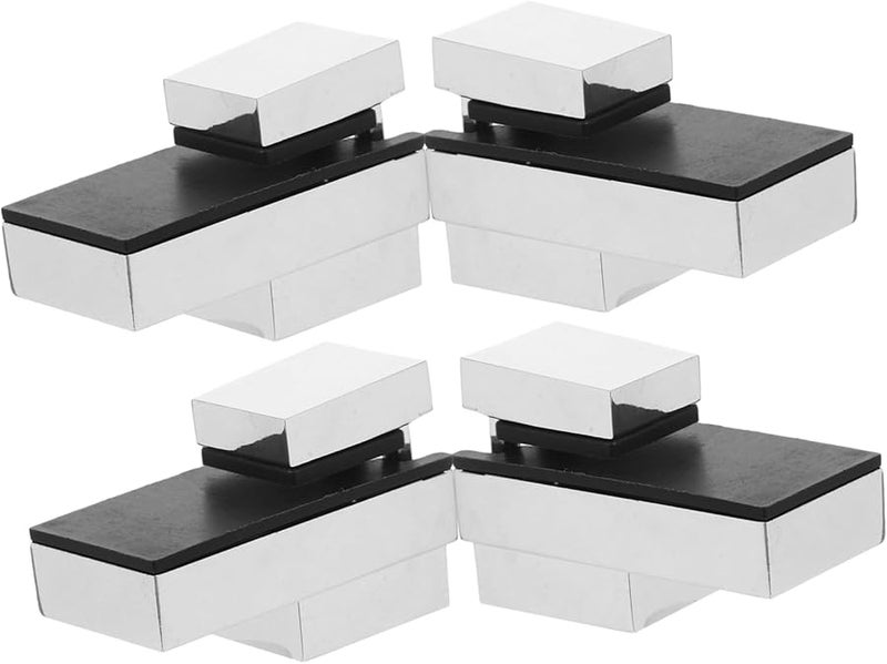 Heavy Duty Glass Clamp Support Bracket 4 Pack Sturdy Metal Mount For Kitchen Bathroom Shelves - Image 1