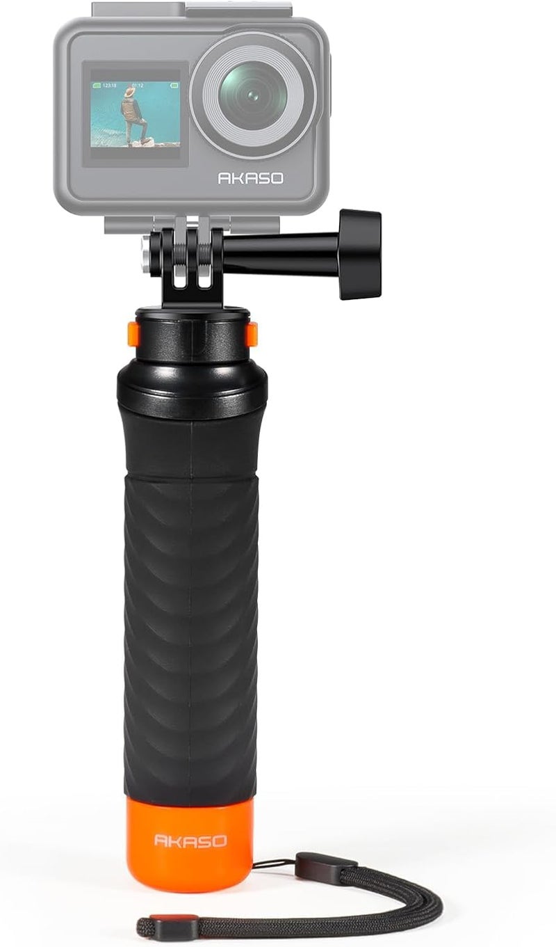 AKASO Waterproof Floating Hand Grip Compatible with AKASO Action Cameras EK7000/Brave 4/Brave 7 LE/Brave 7/Gogro Hero12/11/10/ 9/Max/DJI Osmo Action, Handle Mount Accessories for Water Sports - Image 1